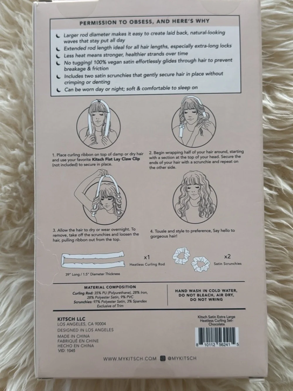Kitsch Satin Extra Large Heatless Curling Set — NEW in Box | Brown